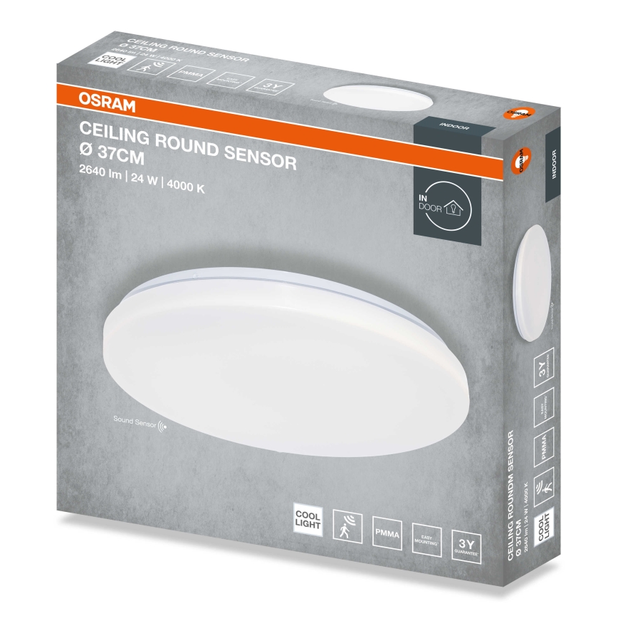 Osram - okruglo stropno LED svjetlo sa senzorom sumraka LED/24W/230V 4000K Ø 37 cm bijela