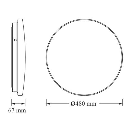 Osram - LED stropna svjetiljka CEILING ROUND LED/36W/230V 3000K Ø 48 cm bijela