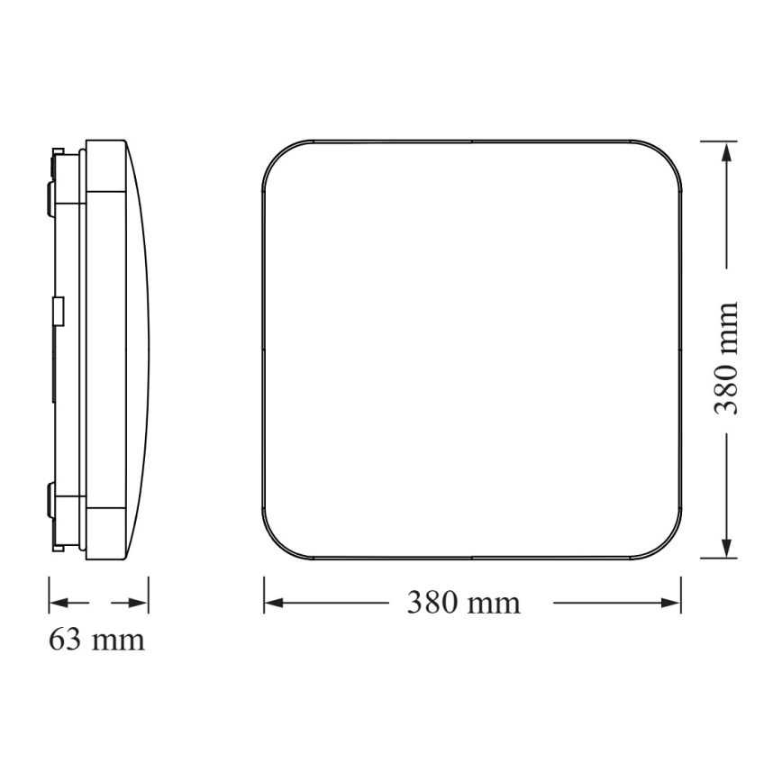 Osram - LED stropna svjetiljka sa senzorom sumraka CEILING SQUARE LED/36W/230V 4000K 38x38 cm bijela