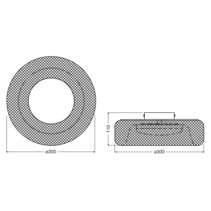 Osram - LED stropna svjetiljka DECOR MESH LED/18,5W/230V Ø 30 cm crna