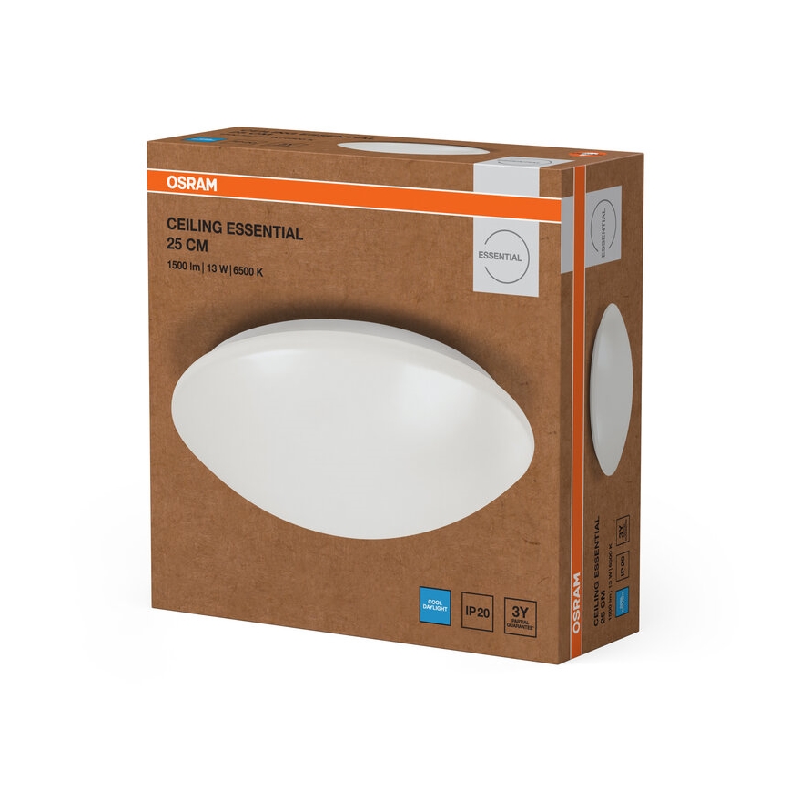 Osram - LED stropna svjetiljka ESSENTIAL, 13 W, 230 V, 6500 K (hladno bijelo), promjer 25 cm