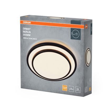Osram - LED stropna svjetiljka ORBIS BERLIN LED/16W/230V Ø 29,3 cm crna