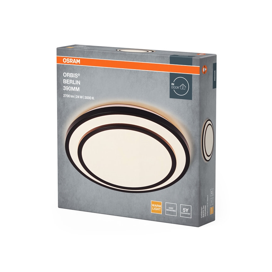 Osram - LED stropna svjetiljka ORBIS BERLIN LED/24W/230V Ø 39 cm crna