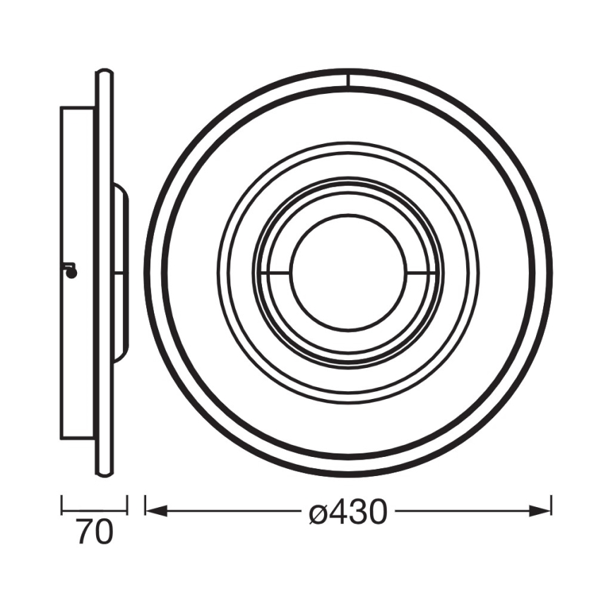 Osram - LED stropno svjetlo ORBIS CRISTALLY LED/50W/230V 2700/4000/6000K Ø 43 cm bijela/crna