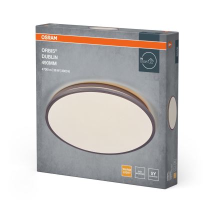 Osram - LED stropna svjetiljka ORBIS DUBLIN LED/36W/230V Ø 49 cm srebrna