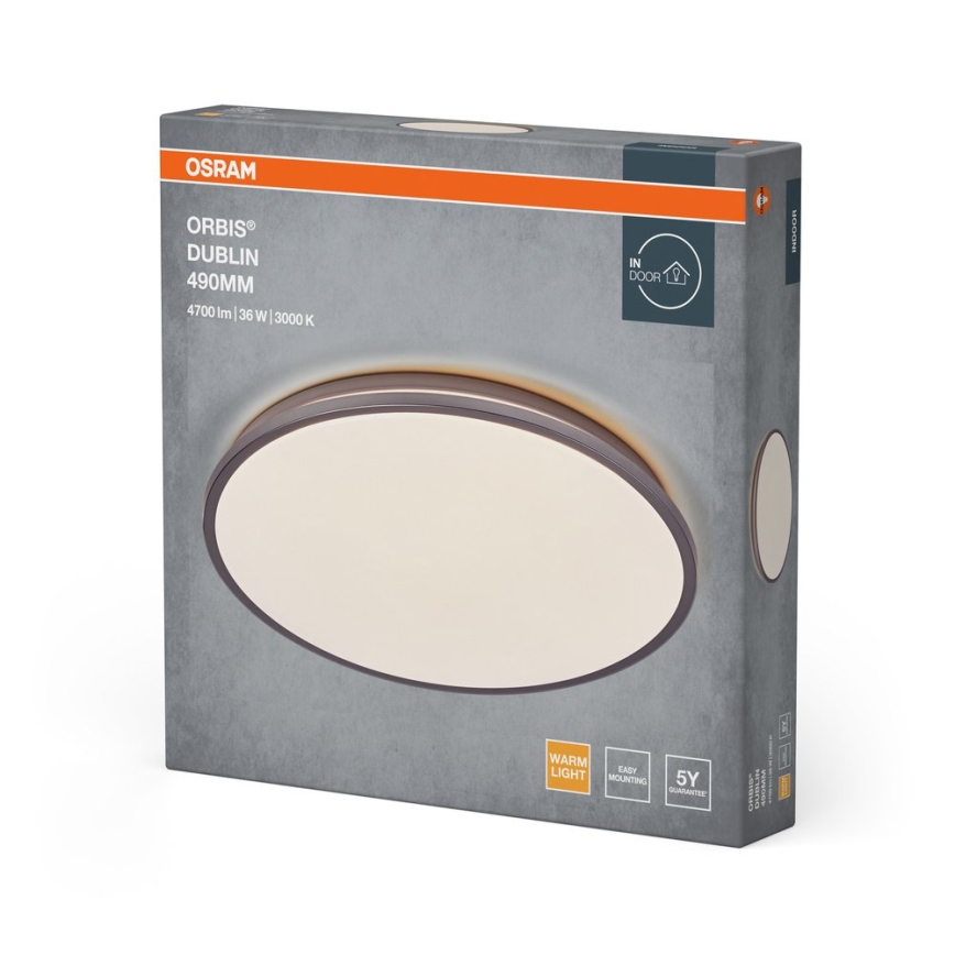 Osram - LED stropna svjetiljka ORBIS DUBLIN LED/36W/230V Ø 49 cm srebrna