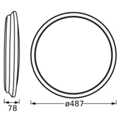 Osram - LED stropna svjetiljka ORBIS DUBLIN LED/36W/230V Ø 49 cm srebrna