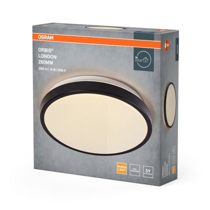 Osram - LED stropna svjetiljka ORBIS LONDON LED/16W/230V, Ø 28 cm, crna