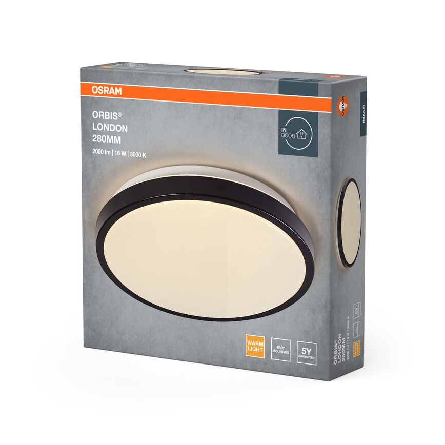 Osram - LED stropna svjetiljka ORBIS LONDON LED/16W/230V, Ø 28 cm, crna