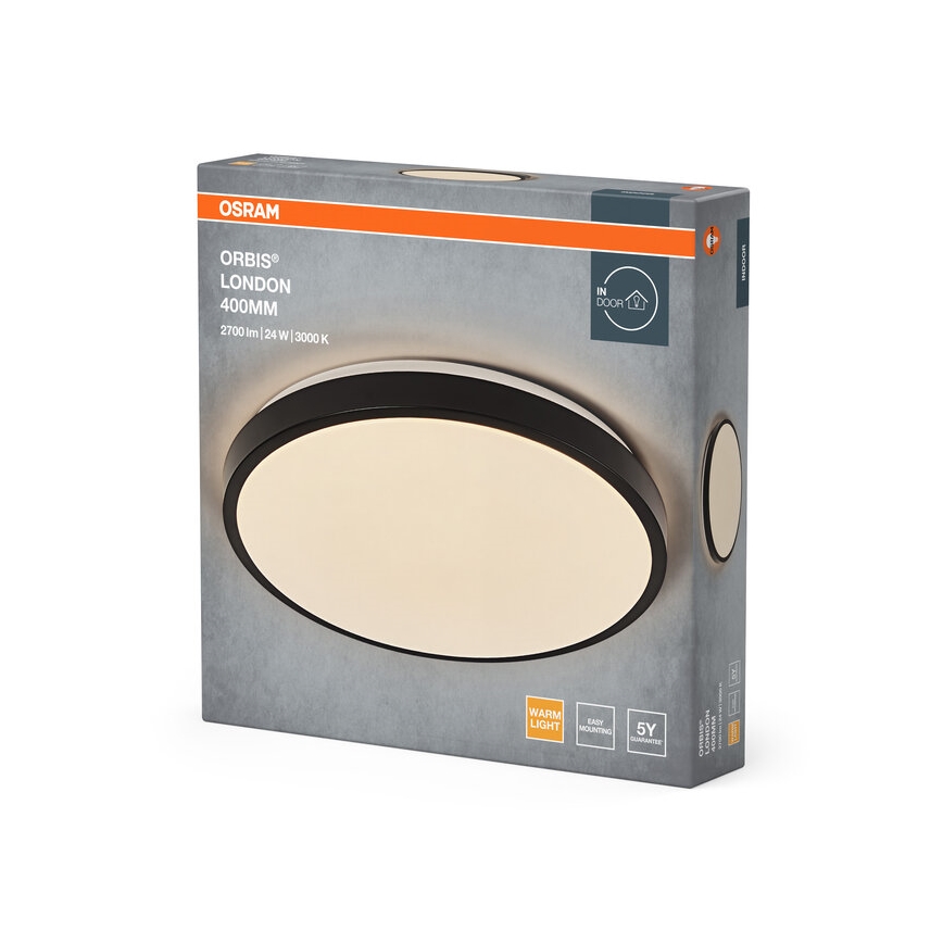 Osram - LED stropna svjetiljka ORBIS LONDON LED/24W/230V Ø 39,5 cm crna