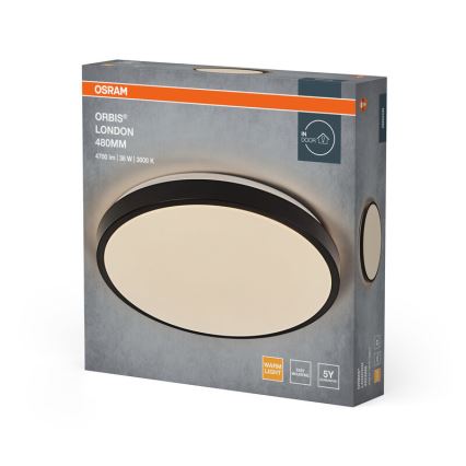 Osram - LED stropna svjetiljka ORBIS LONDON LED/36W/230V Ø 48 cm crna