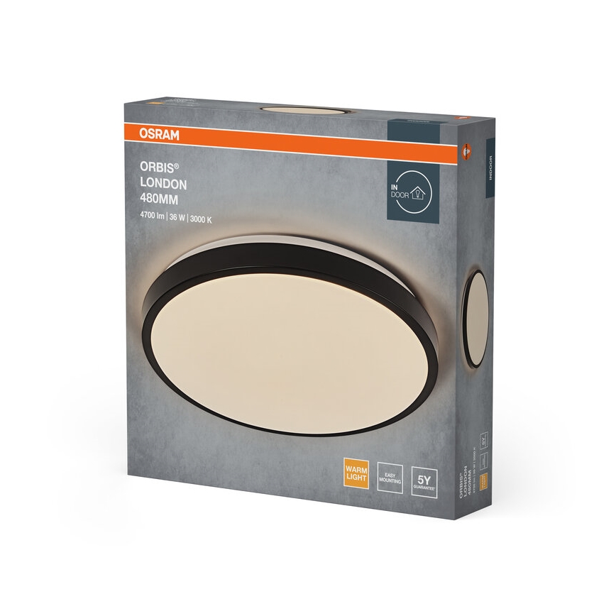 Osram - LED stropna svjetiljka ORBIS LONDON LED/36W/230V Ø 48 cm crna