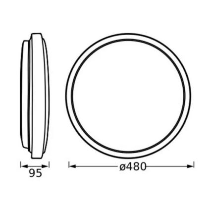 Osram - LED stropna svjetiljka ORBIS LONDON LED/36W/230V Ø 48 cm crna