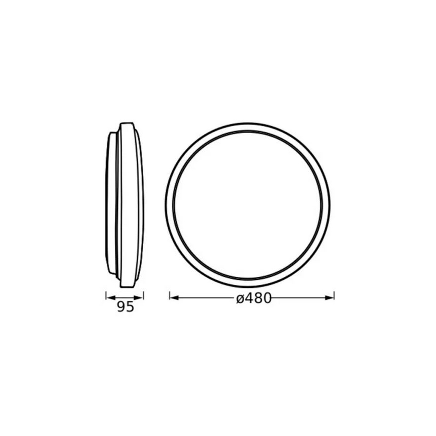 Osram - LED stropna svjetiljka ORBIS LONDON LED/36W/230V Ø 48 cm crna
