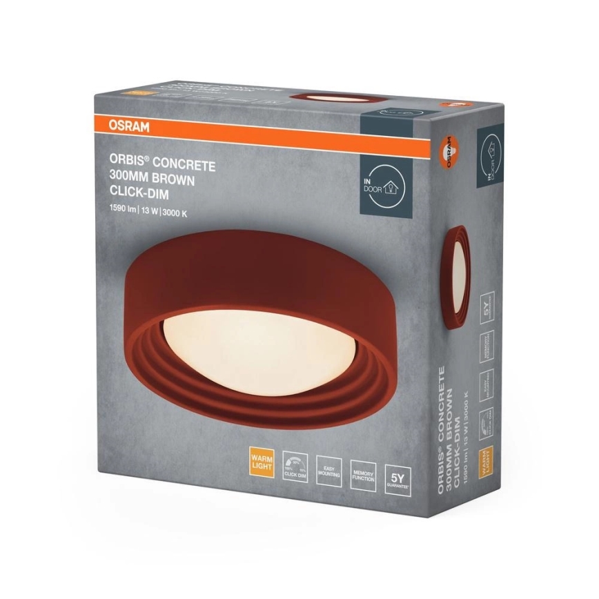 Osram - LED prigušivo stropno svjetlo ORBIS CONCRETE LED/13W/230V Ø 30 cm smeđa/beton