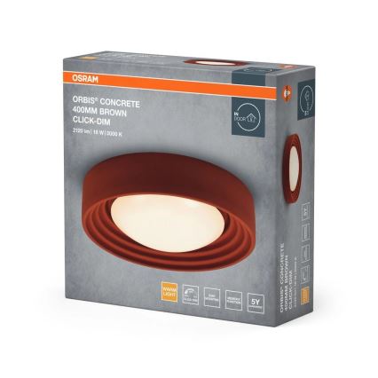 Osram - LED prigušiva stropna svjetiljka ORBIS CONCRETE LED/18W/230V pr. 40 cm smeđa/beton