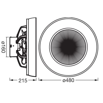 Osram - LED prigušivo stropno svjetlo s ventilatorom CEILING FAN LED/49W/230V 2700-6500K bijelo/zlatno + daljinski upravljač
