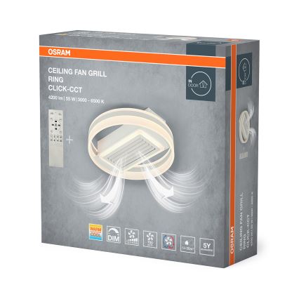 Osram - LED prigušivo stropno svjetlo s ventilatorom LED/55W/230V 3000-6500K bijela + daljinski upravljač