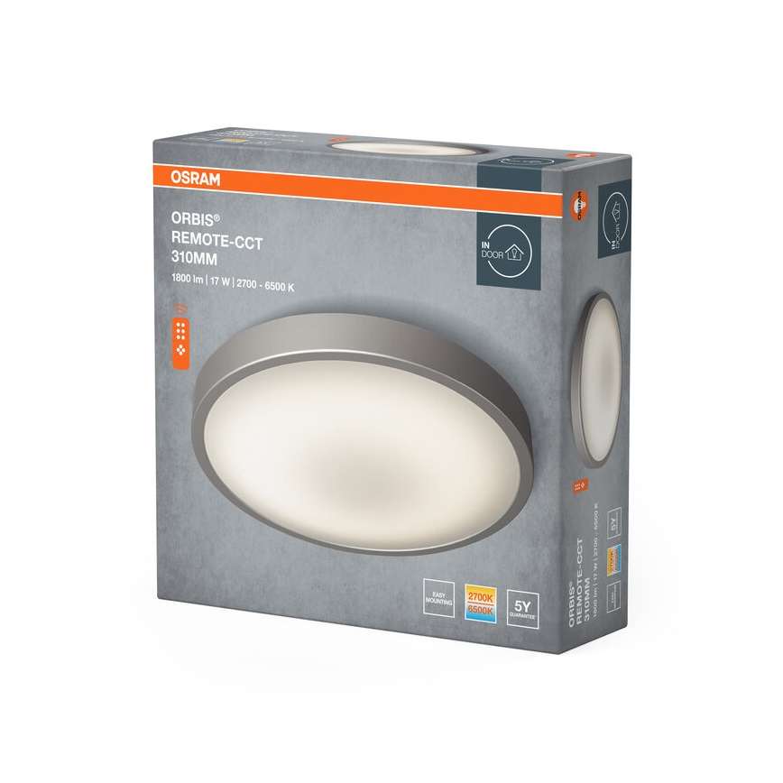 Osram - LED stropna svjetiljka ORBIS, s mogućnošću prigušivanja, LED/17W/230V 2700-6500 pr. 31 cm + daljinski upravljač