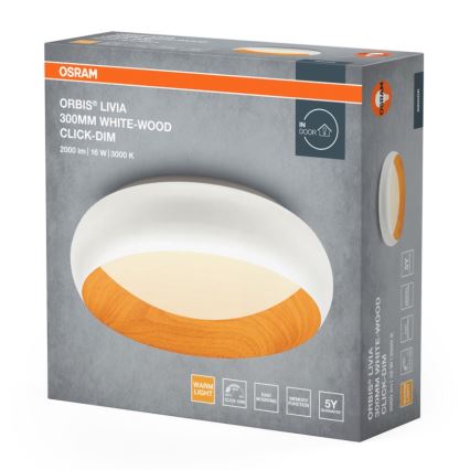 Osram - Prigušivo LED stropno svjetlo ORBIS LIVIA LED/16W/230V pr. 30 cm bijelo/smeđe