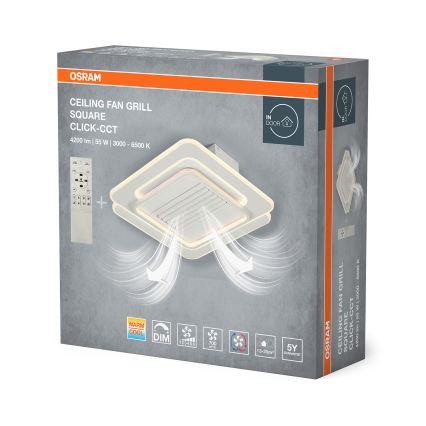 Osram - LED prigušivo stropno svjetlo s ventilatorom LED/55W/230V 3000-6500K bijela + daljinski upravljač