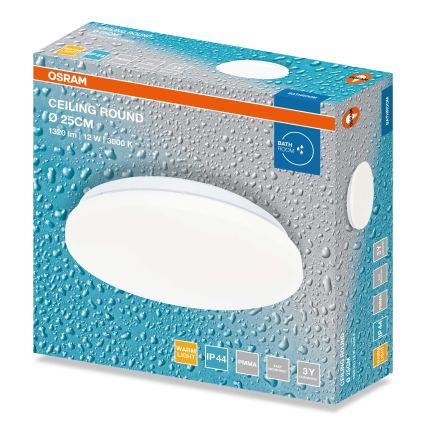 Osram - LED stropno svjetlo za kupaonicu CEILING ROUND LED/12W/230V 3000K Ø 26 cm IP44 bijela