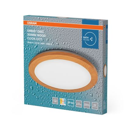 Osram - LED stropno svjetlo za kupaonicu ORBIS DISC LED/22W/230V 3000/4000K Ø 30 cm IP44 smeđa