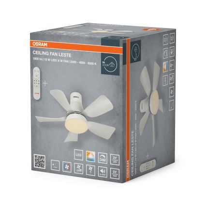 Osram - LED stropni ventilator LESTE s mogućnošću prigušivanja LED/15W/230V 3000/4000/6500K + daljinsko upravljanje