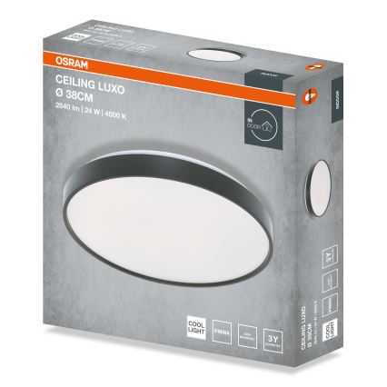 Osram - LED stropno svjetlo CEILING LUXO LED/24W/230V Ø 38 cm crno