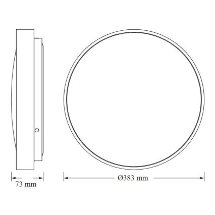 Osram - LED stropno svjetlo CEILING LUXO LED/24W/230V Ø 38 cm crno