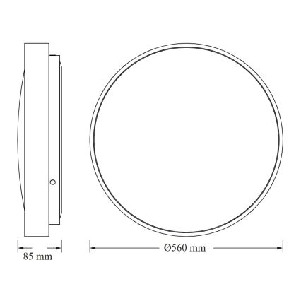 Osram - LED stropno svjetlo CEILING LUXO LED/60W/230V Ø 56 cm srebrno
