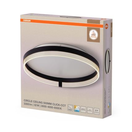 Osram - LED stropna svjetiljka DECOR CIRCLE LED/32W/230V 3000/4000/6500K Ø 50 cm crna/bijela