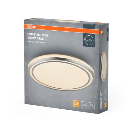 Osram - LED stropno svjetlo ORBIS HELMAN LED/16W/230V pr. 29,5 cm srebrna