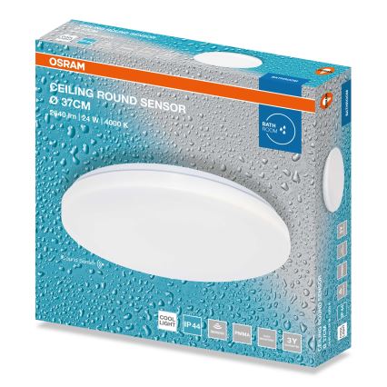 Osram - LED kupaonsko stropno svjetlo sa senzorom sumraka CEILING ROUND LED/24W/230V 4000K promjer 37 cm IP44 bijela