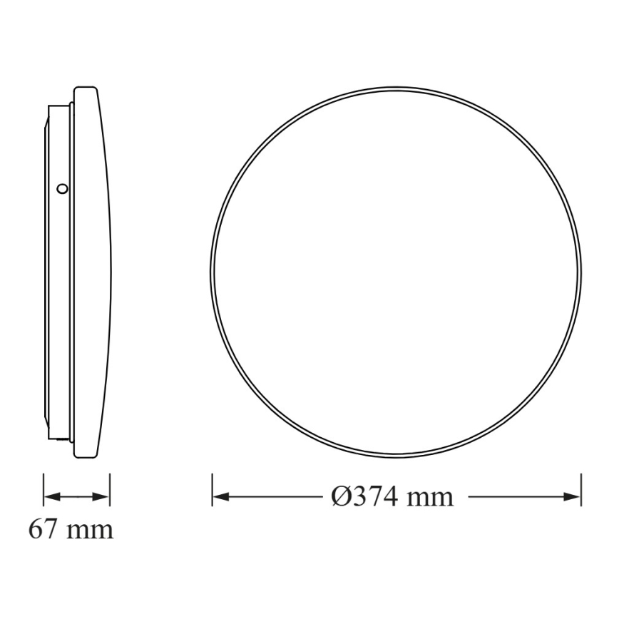 Osram - LED kupaonsko stropno svjetlo sa senzorom sumraka CEILING ROUND LED/24W/230V 4000K promjer 37 cm IP44 bijela