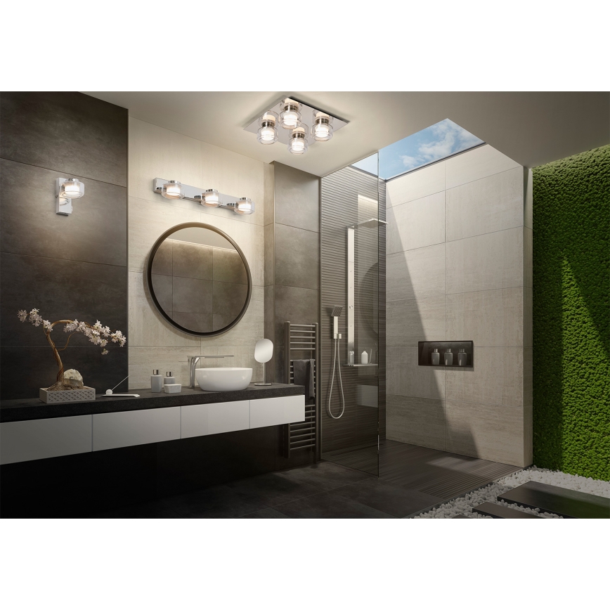 Osram - LED kupaonsko stropno svjetlo ORBIS FLAME 4xLED/5,5W/230V 3000/4000K IP44 sjajni krom