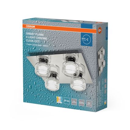 Osram - LED kupaonsko stropno svjetlo ORBIS FLAME 4xLED/5,5W/230V 3000/4000K IP44 sjajni krom