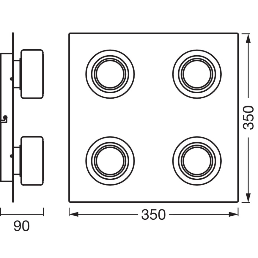 Osram - LED kupaonsko stropno svjetlo ORBIS FLAME 4xLED/5,5W/230V 3000/4000K IP44 sjajni krom