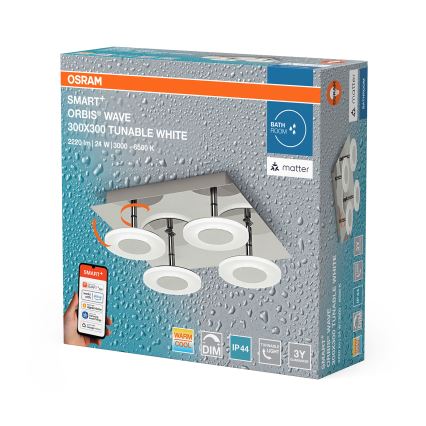Osram - LED prigušivo stropno svjetlo za kupaonicu SMART+ WAVE LED/24W/230V 3000-6500K IP44 Wi-Fi