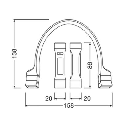 Osram - LED punjiva svjetiljka s mogućnošću prigušivanja LEDINSPECT WEARABLE NECKLIGHT LED/1W/3,7V IP54