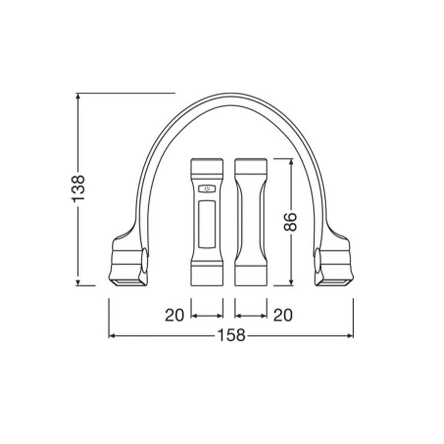 Osram - LED punjiva svjetiljka s podesivom svjetlinom LEDINSPECT Wearable Necklight LED/1W/3,7V IP54 1000 mAh