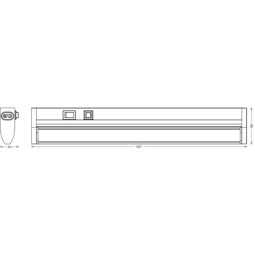 Osram - LED prigušivo svjetlo za ispod ormarića LINEAR TURN LED/10W/230V 3000/4000/6500K 55 cm crno