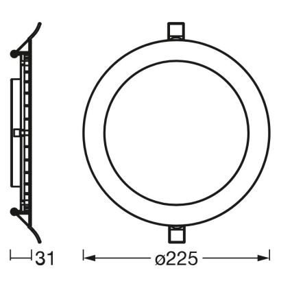 Osram - LED Ugradbena svjetiljka SLIM LED/22W/230V 3000K