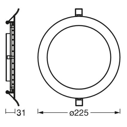 Osram - LED Ugradbena svjetiljka SLIM LED/22W/230V 4000K
