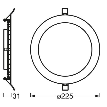Osram - LED ugradna stropna svjetiljka SLIM LED/22W/230V 6500K
