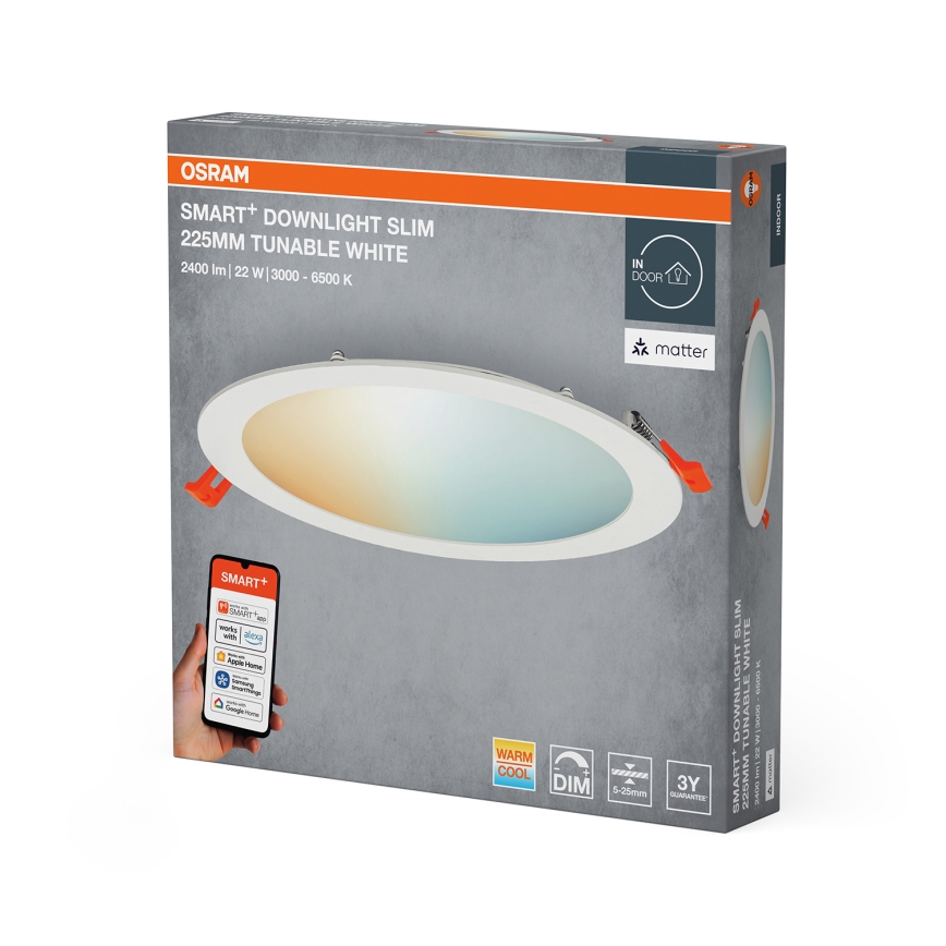 Osram - LED dimabilna ugradna svjetiljka SMART+ DOWNLIGHT LED/22W/230V 3000-6500K Wi-Fi