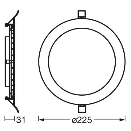 Osram - LED dimabilna ugradna svjetiljka SMART+ DOWNLIGHT LED/22W/230V 3000-6500K Wi-Fi