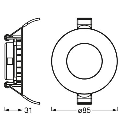 Osram - LED ugradna svjetiljka SLIM LED/4,5W/230V 4000K