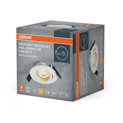 Osram - LED ugradna svjetiljka SPOT 1xGU10/4,3W/230V 2700K CRI 90 bijela