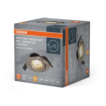Osram - LED ugradna svjetiljka SPOT 1xGU10/4,3W/230V 2700K CRI 90 matni krom